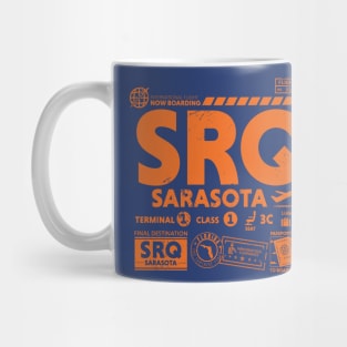 Vintage Sarasota SRQ Airport Code Travel Day Retro Travel Tag Florida Mug